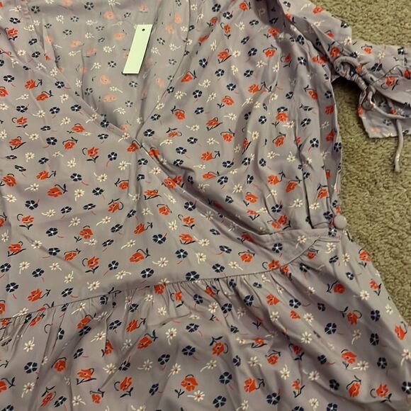 NWT Madewell purple tie wrap top in prairie posies 2 - Picture 8 of 9